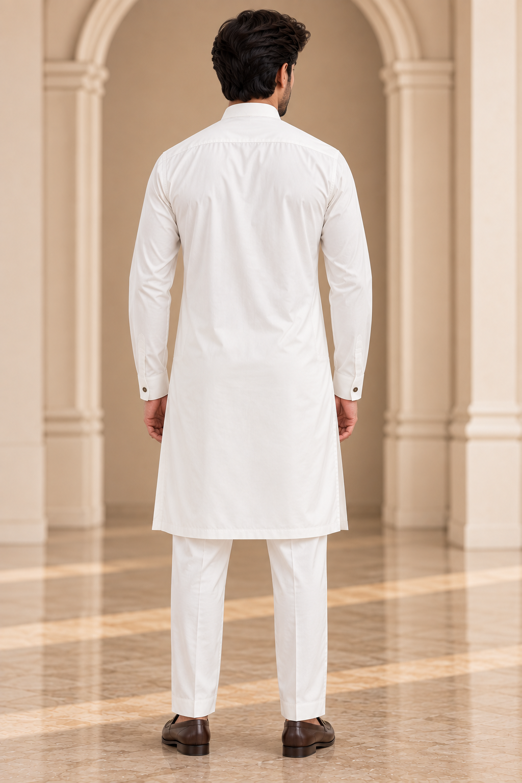 Premium Ivory Kurta Trouser Set.