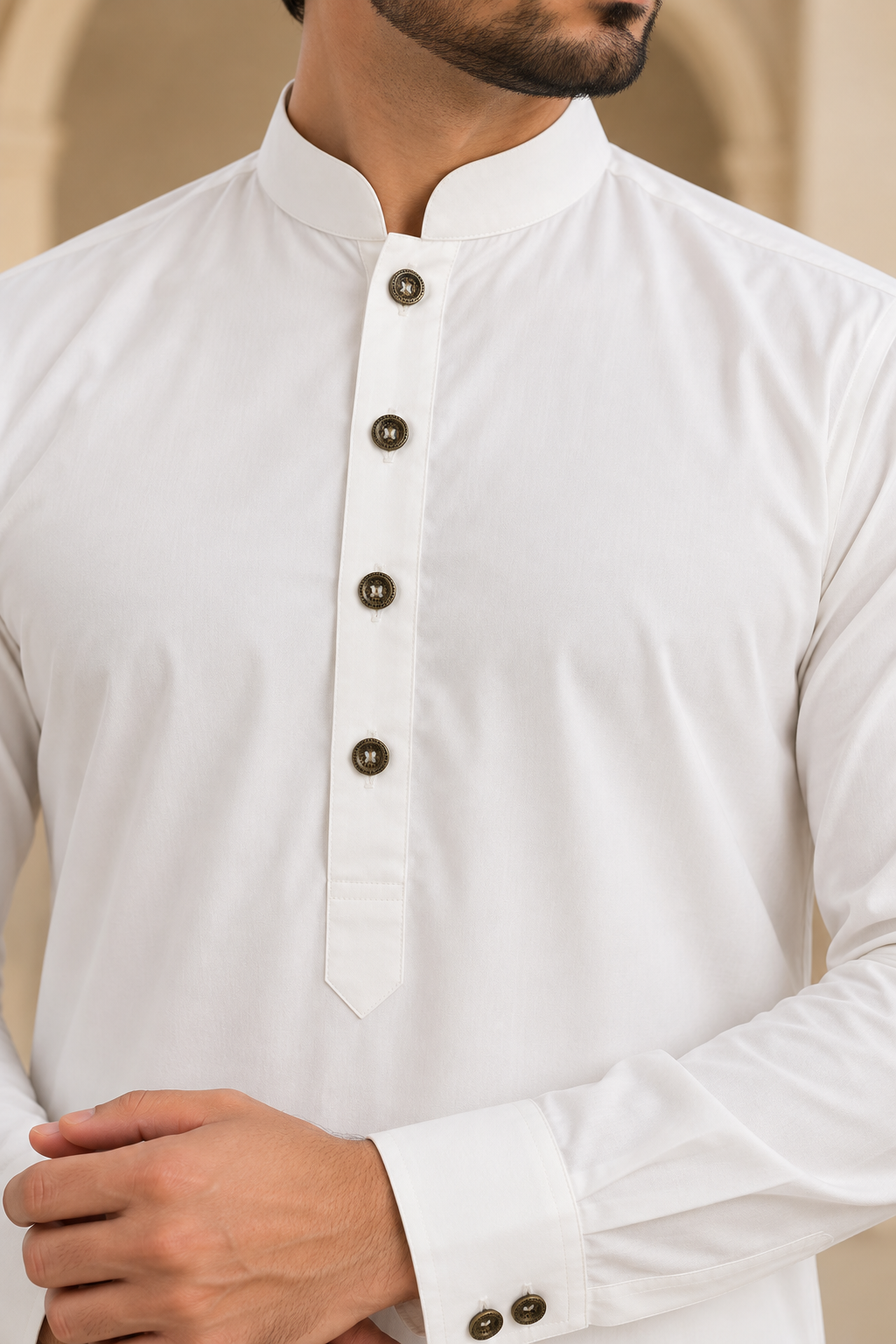Premium Ivory Kurta Trouser Set.